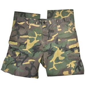 Liberty VTG Mens Woodland Camo Cargo Pants Made in USA Adjustable Waist 42x31
